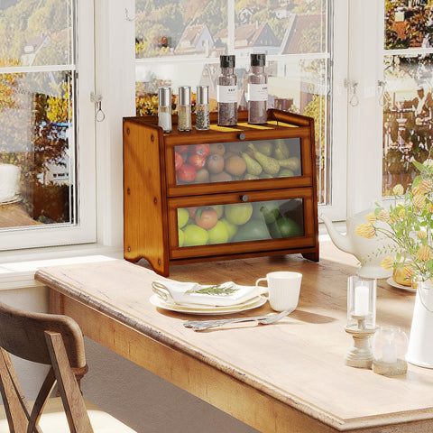 BAMBANG bread box magnetic closure handle enables one-handed access to croissants.