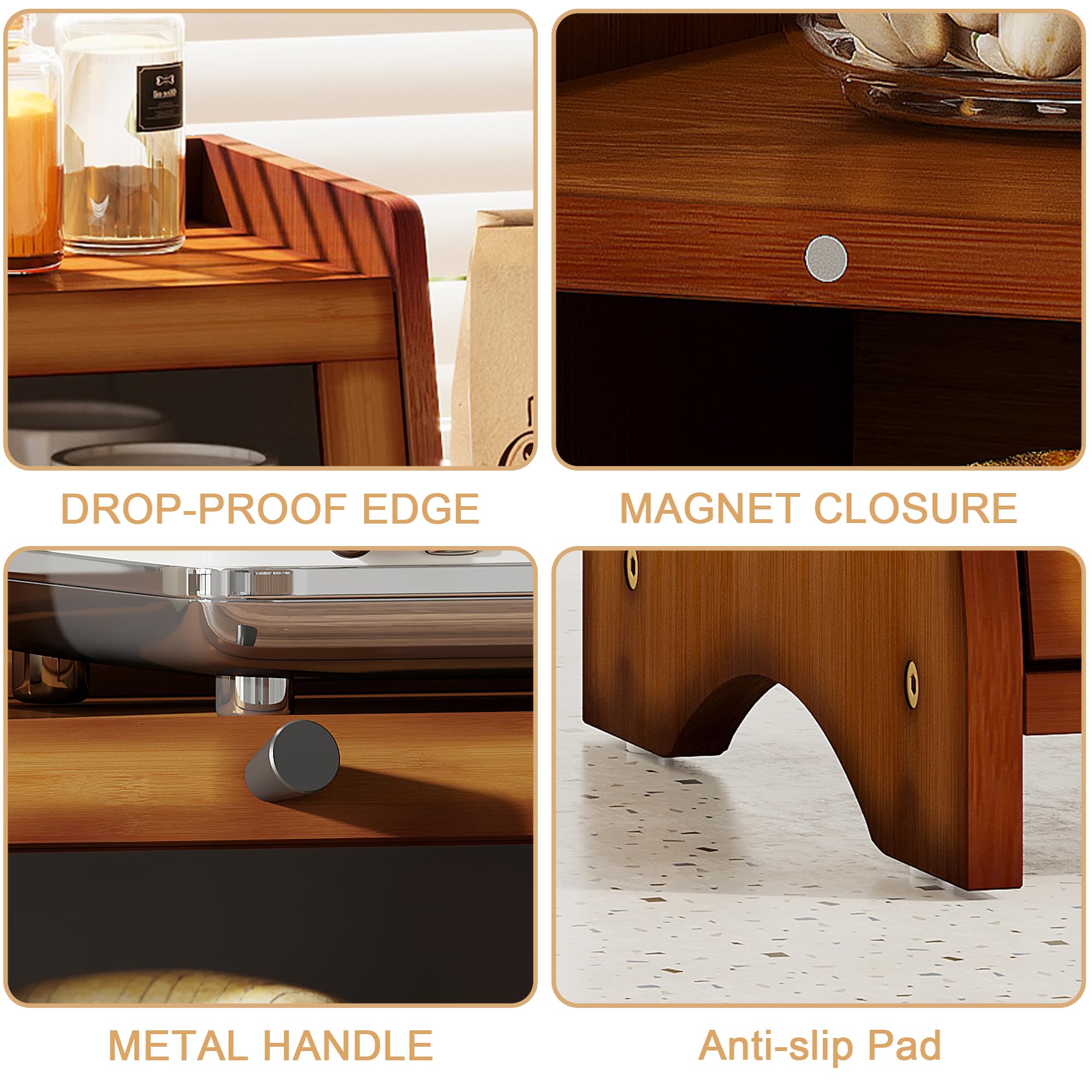 BAMBANG bread box separated compartments highlight organized storage for breads.