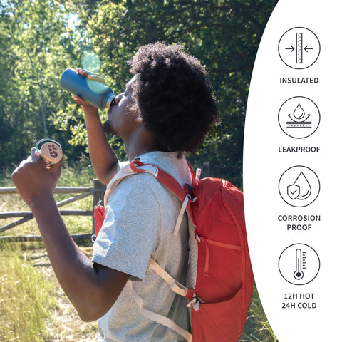 Bambaw 32oz insulated bottle lid-closed demonstrates leak-proof design for on-the-go use.