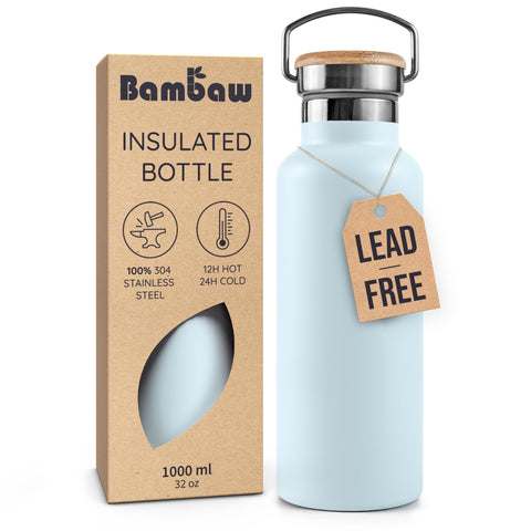 Bambaw 32oz insulated bottle with wide mouth for ice cubes and infusions