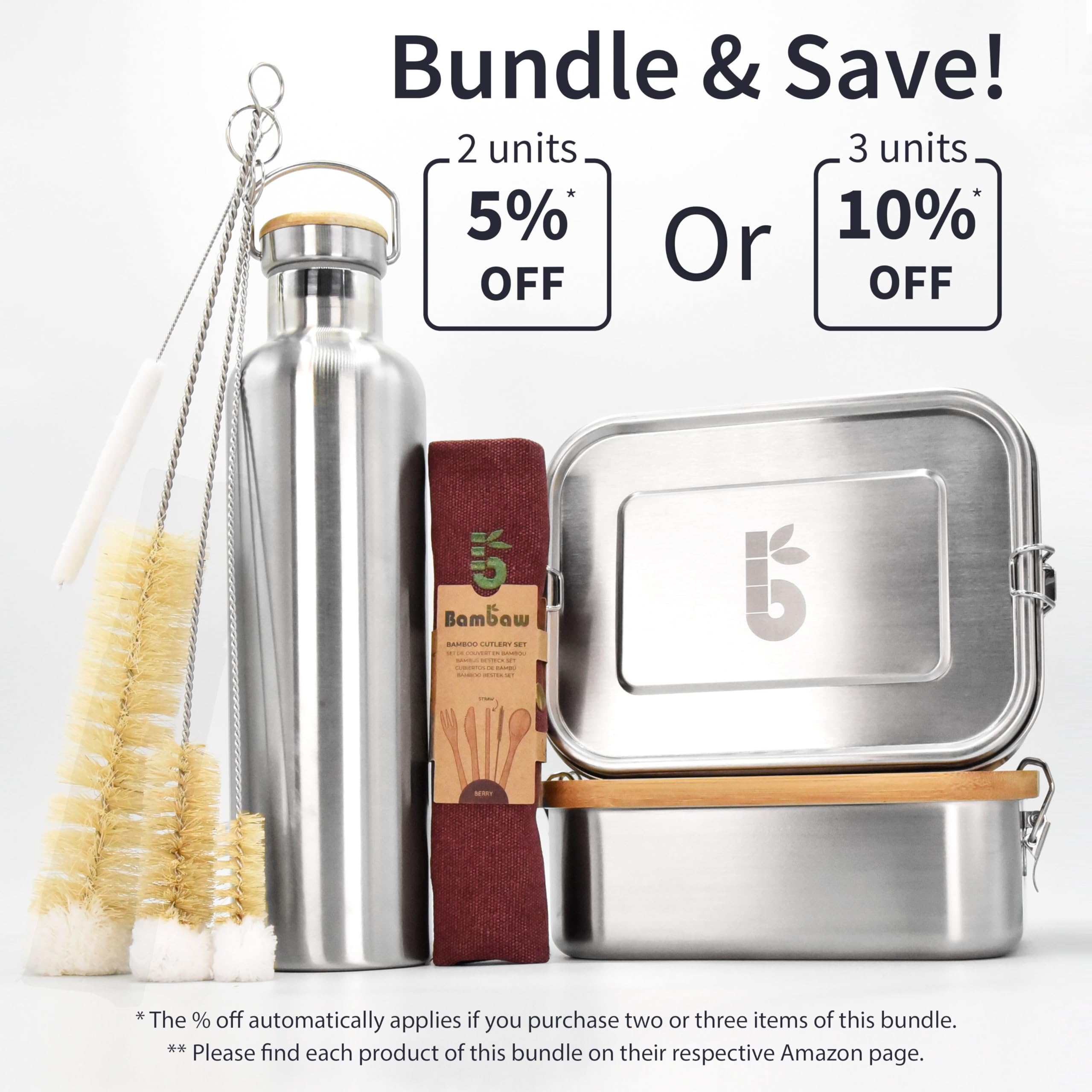 Reusable Bambaw bottle supports sustainable hydration and reduced plastic waste.