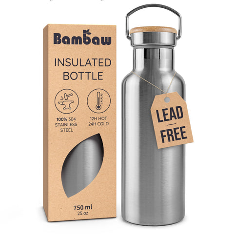 Bambaw insulated bottle with steel body for durable daily hydration.