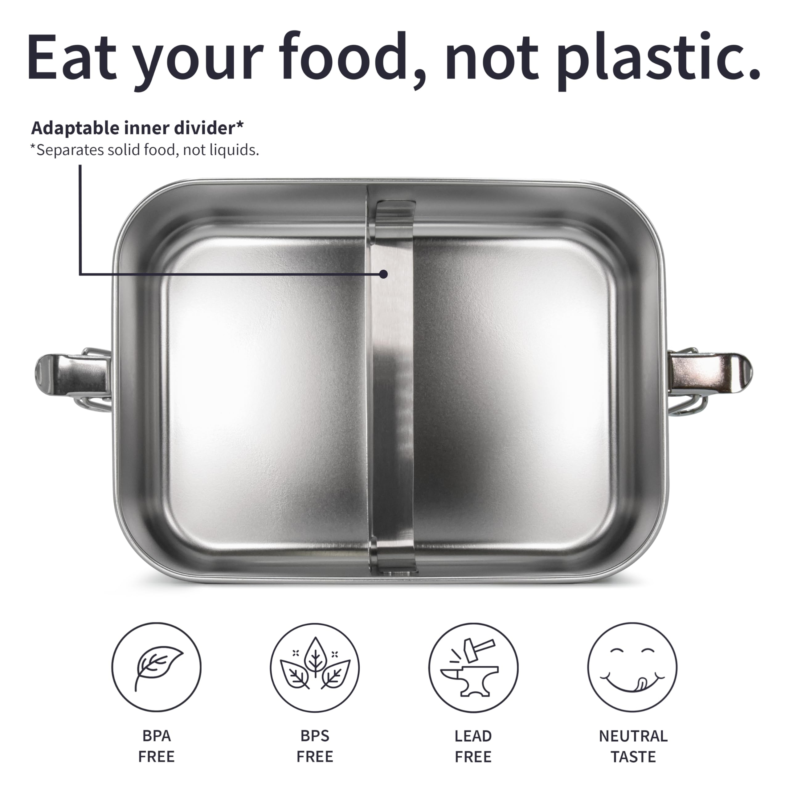 Bambaw stainless steel lid and seal prevent leaks during commuting and travel.