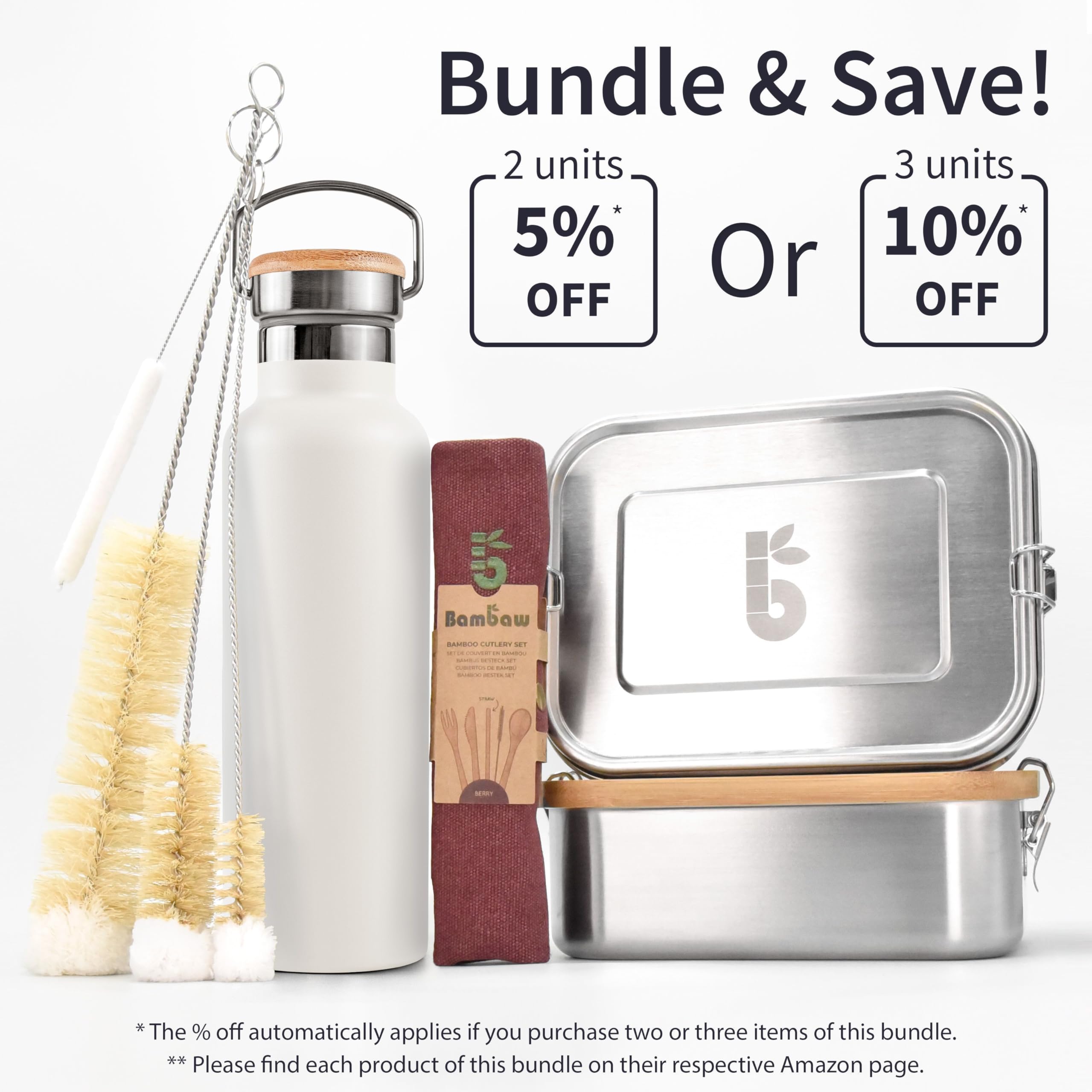 Bambaw polar white bottle is travel-ready and durable