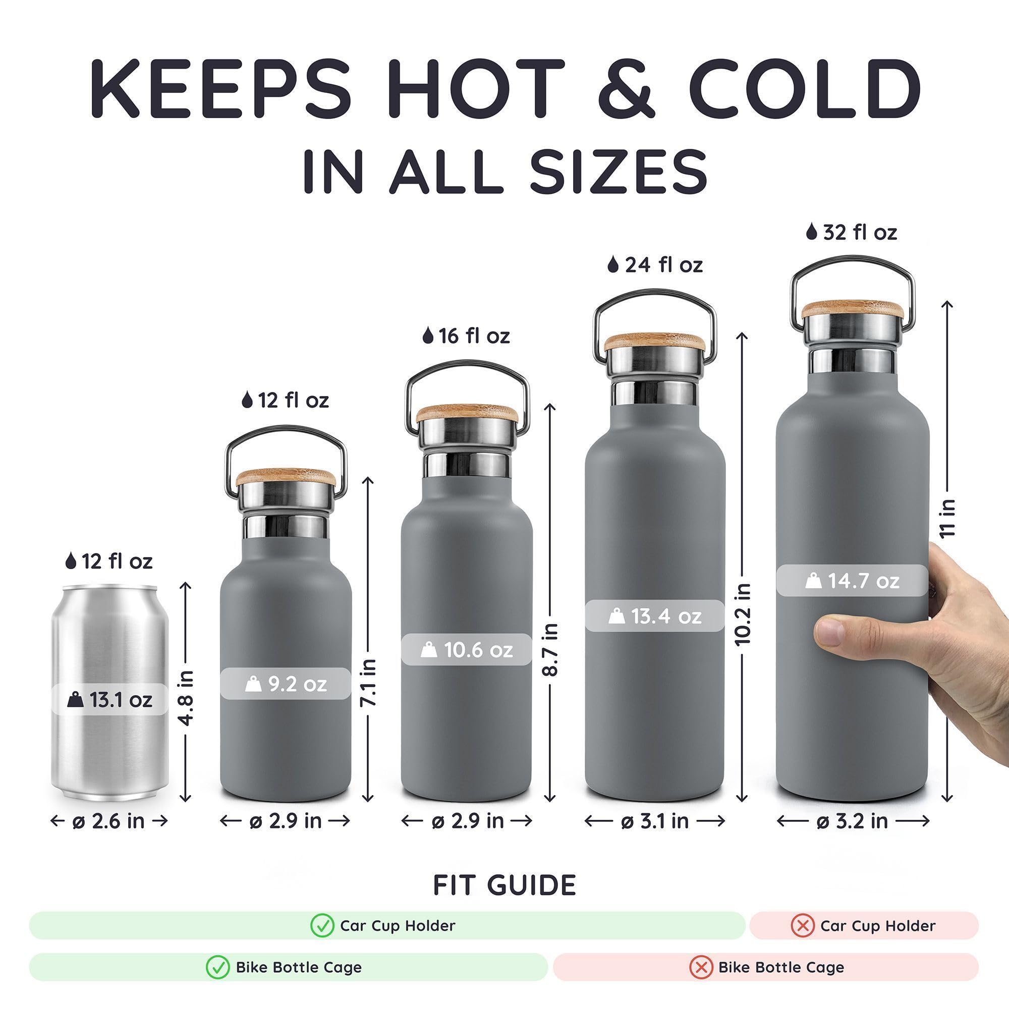 Wide-neck Bambaw bottle easy to clean and fill