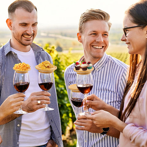 Bamboo wine glass topper is easy to rinse and reuse