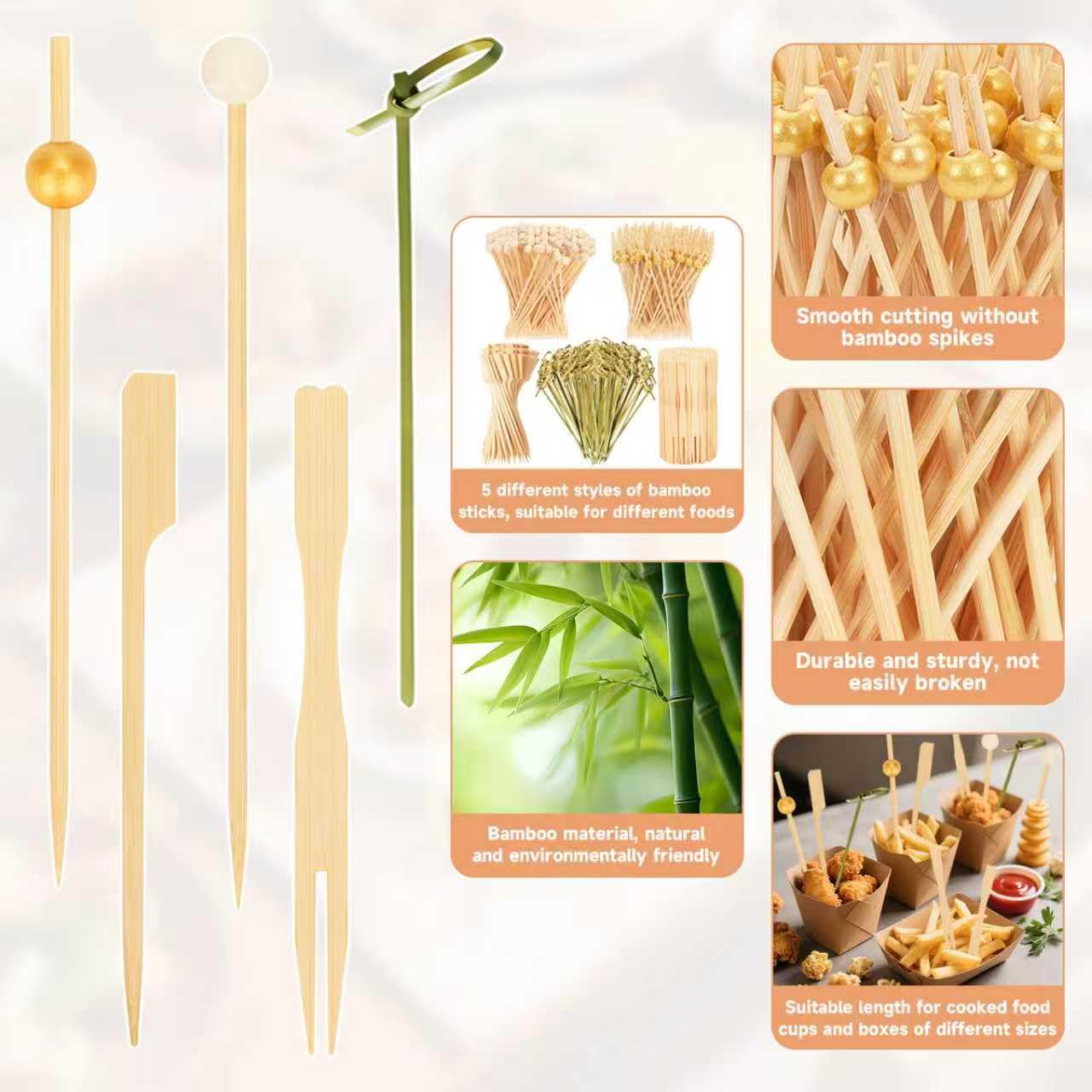 Bamboo Gold Ball Picks on a charcuterie board, refined display.