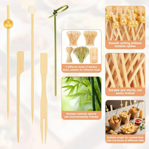 Bamboo Gold Ball Picks on a charcuterie board, refined display.