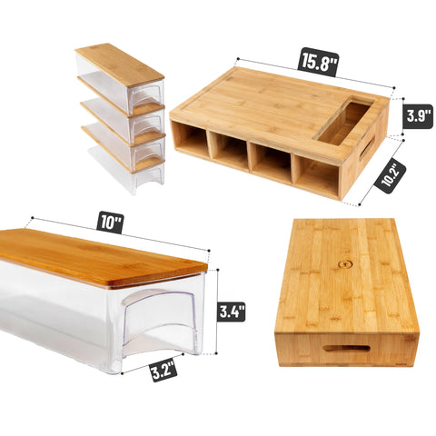 BAMBOO LAND containers with bamboo lids for fresh, mess-free storage