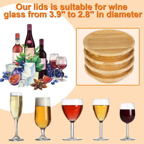 Bamboo wine glass charcuterie topper holding appetizers for elegant serving
