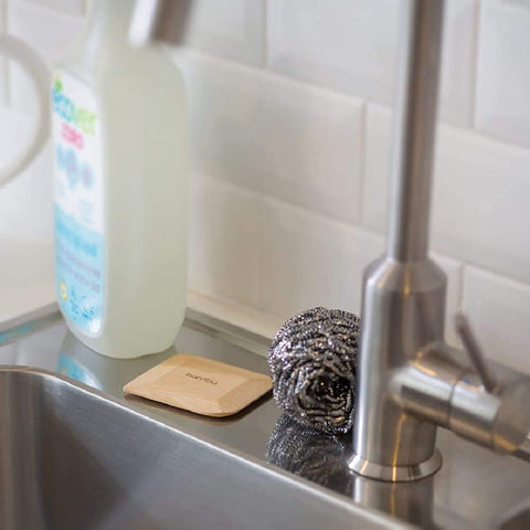 Bambu pot scraper durable bamboo provides reliable scrubbing on tough grease.
