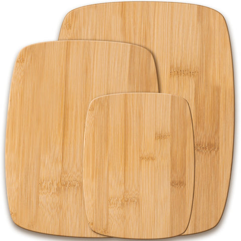 Bambüsi 13x9.5-inch bamboo cutting board for prep and elegant serving.