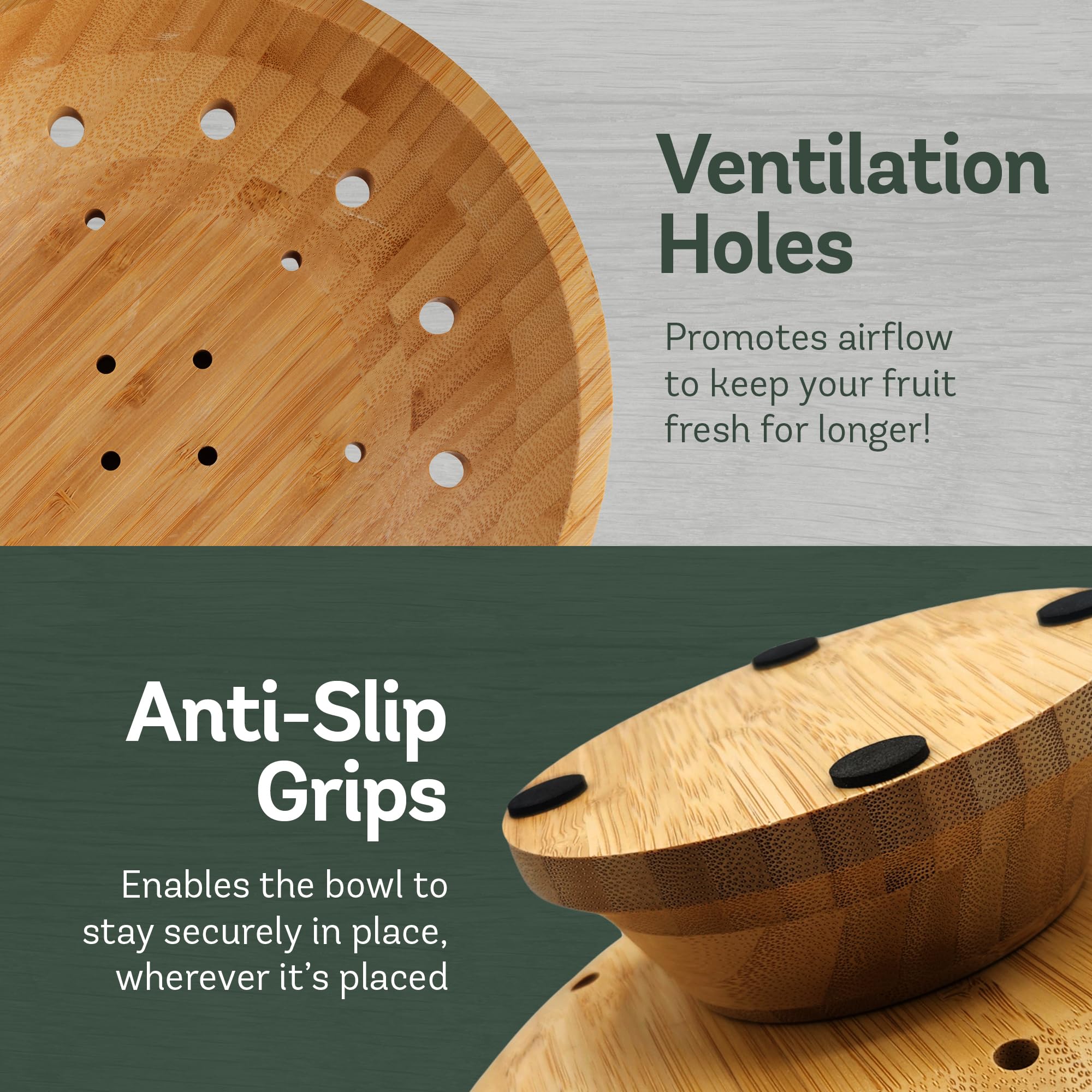 Bambüsi Bamboo fruit bowl with a smooth finish for serving and display.