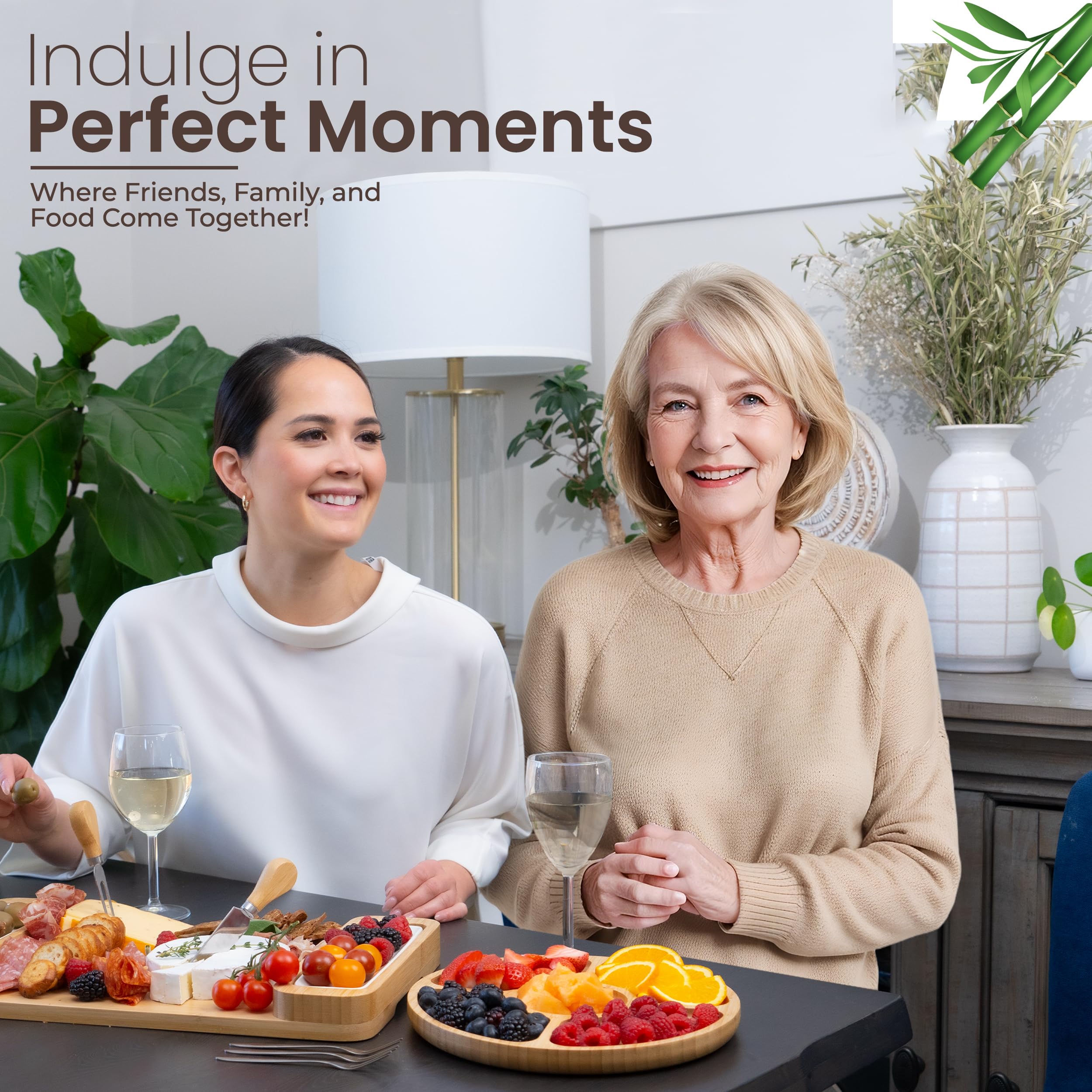 Bambusi ceramic bowls included for dips and sauces on display.