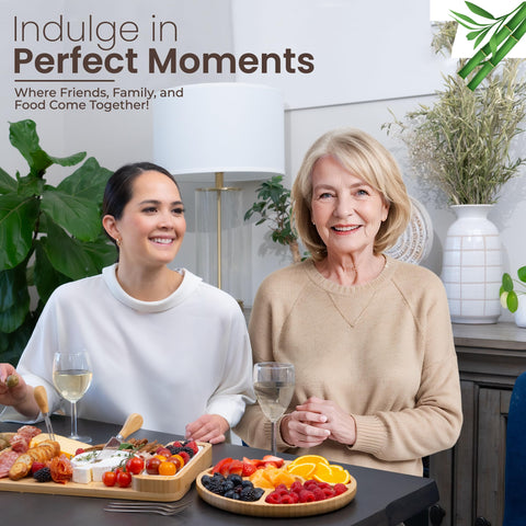 Bambusi ceramic bowls included for dips and sauces on display.