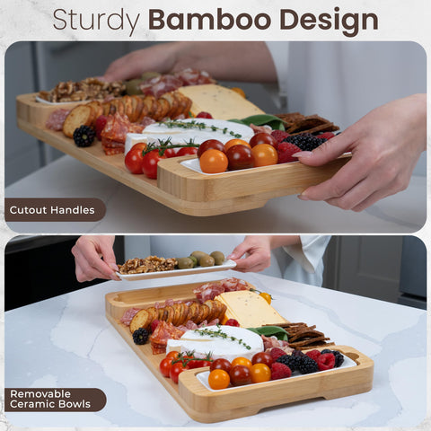 Bambusi removable dips bowls keep sauces accessible while entertaining.