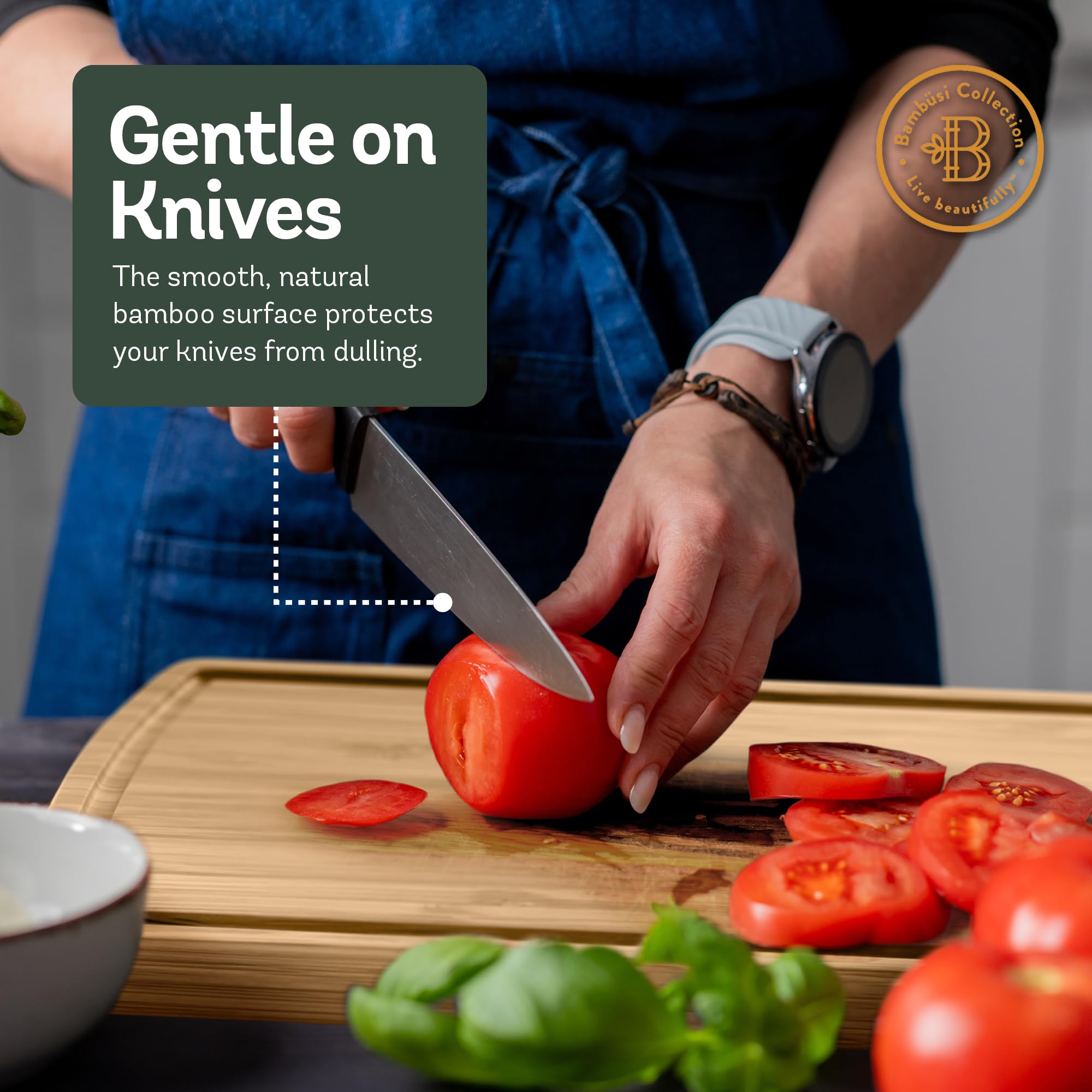 Bambüsi meat-prep board keeps raw and cooked surfaces organized