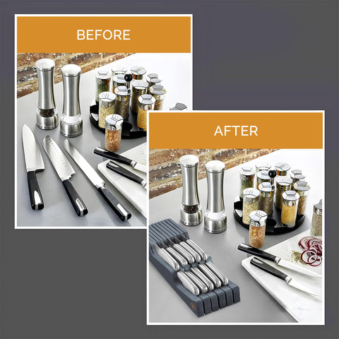 Bambüsi drawer storage unit adds sleek design to a modern kitchen