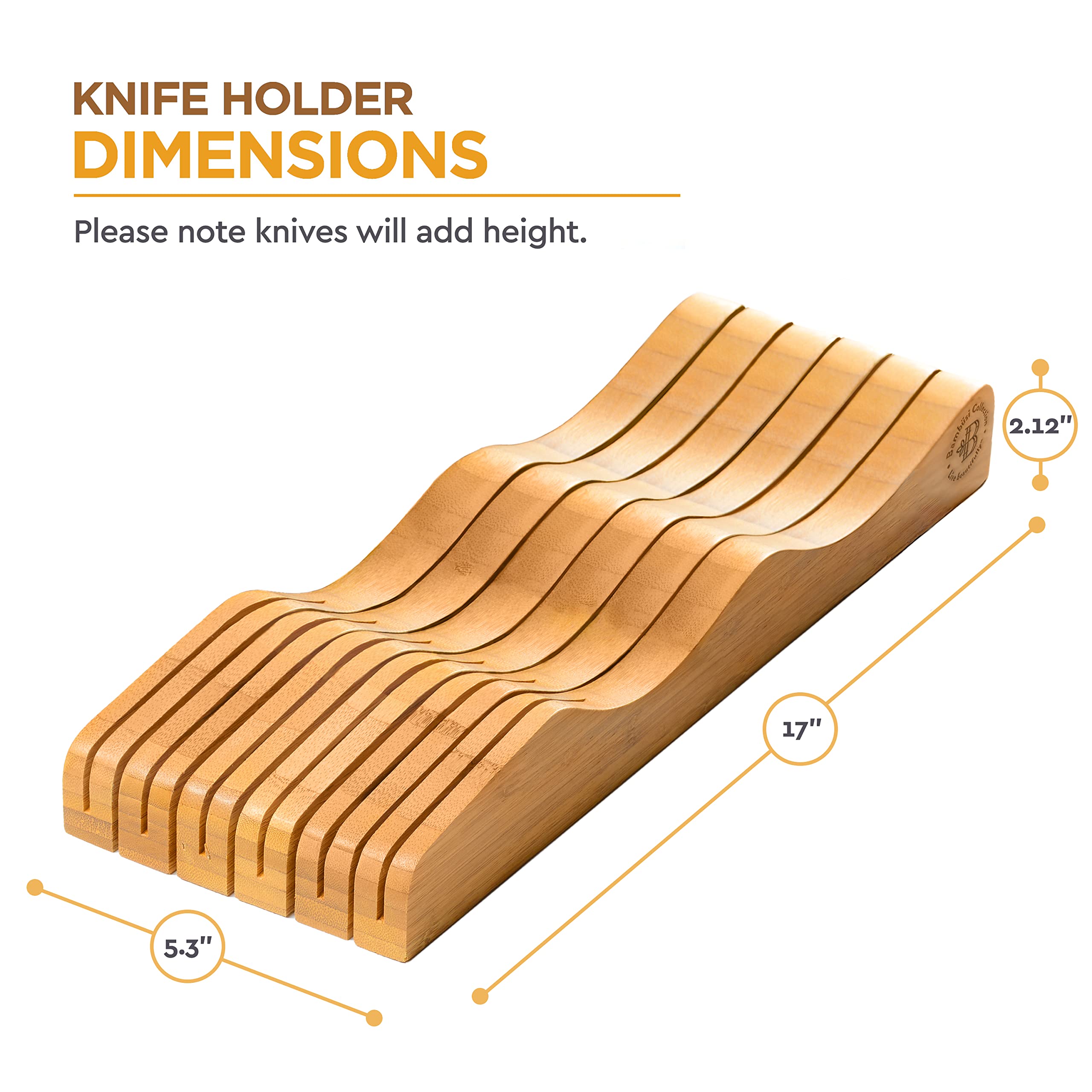 Bambüsi In-Drawer Knife Block keeps knives organized and easily accessible.