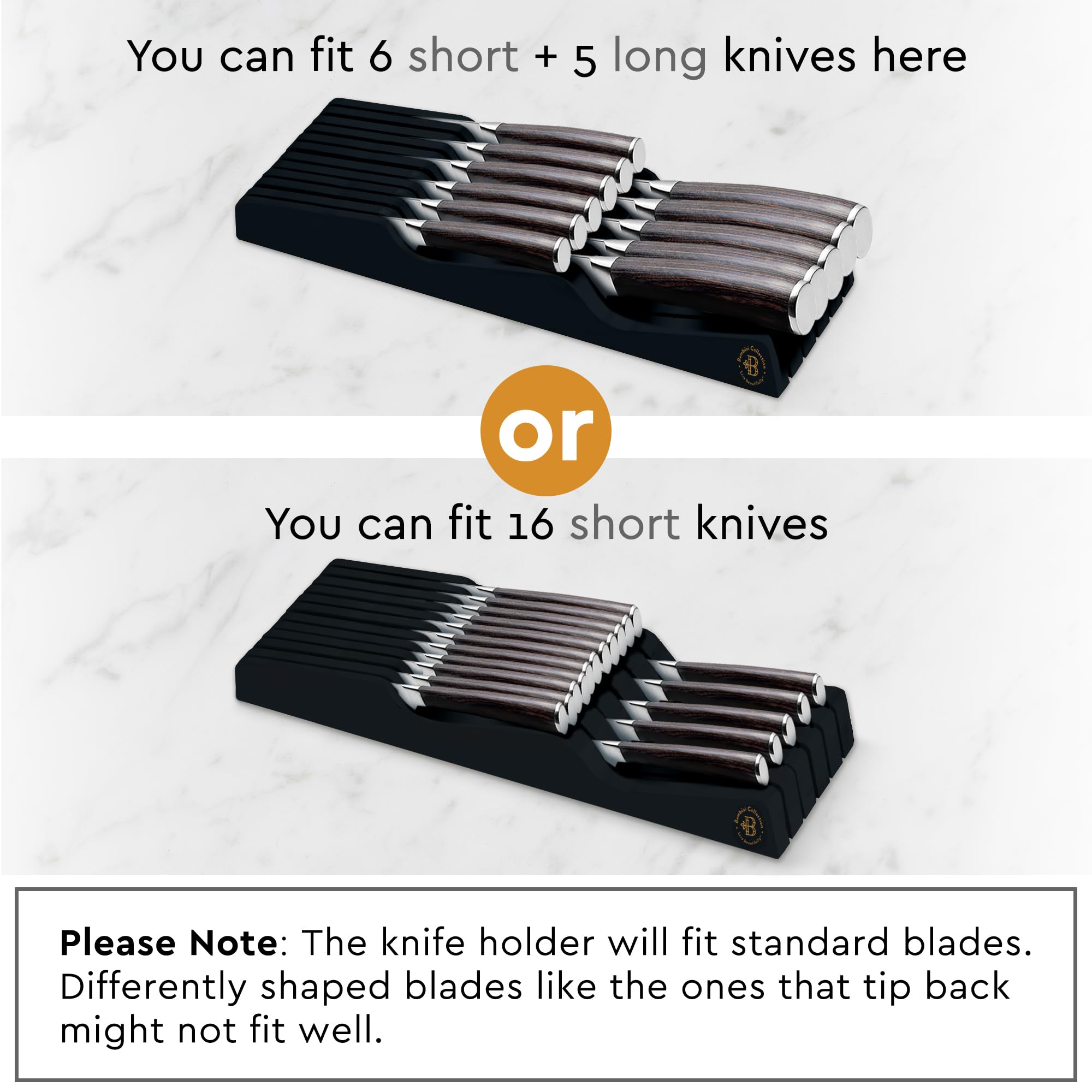 Bambüsi knife block provides blade protection to reduce nicks during handling.