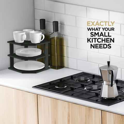 Bambüsi space-saving kitchen storage helps maximize small-space organization.