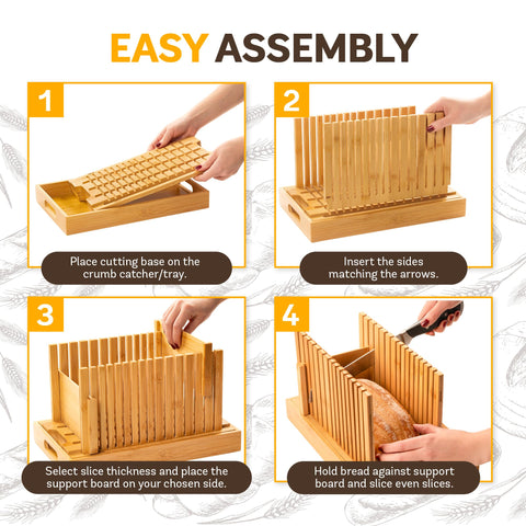 Bambüsi foldable guide supports adjustable loaf widths during slicing