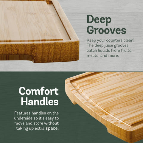 Bambüsi 12x8 board offers a knife-friendly surface protecting blades