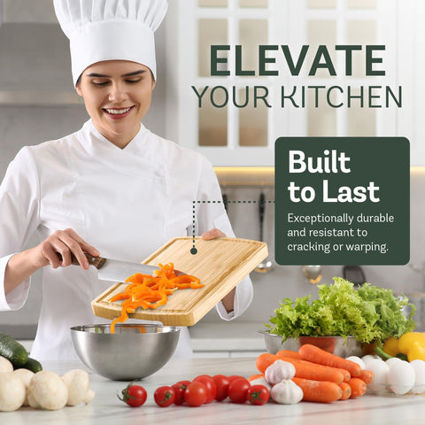 Bambüsi 15x10 board with side handles for easy lifting and transfer