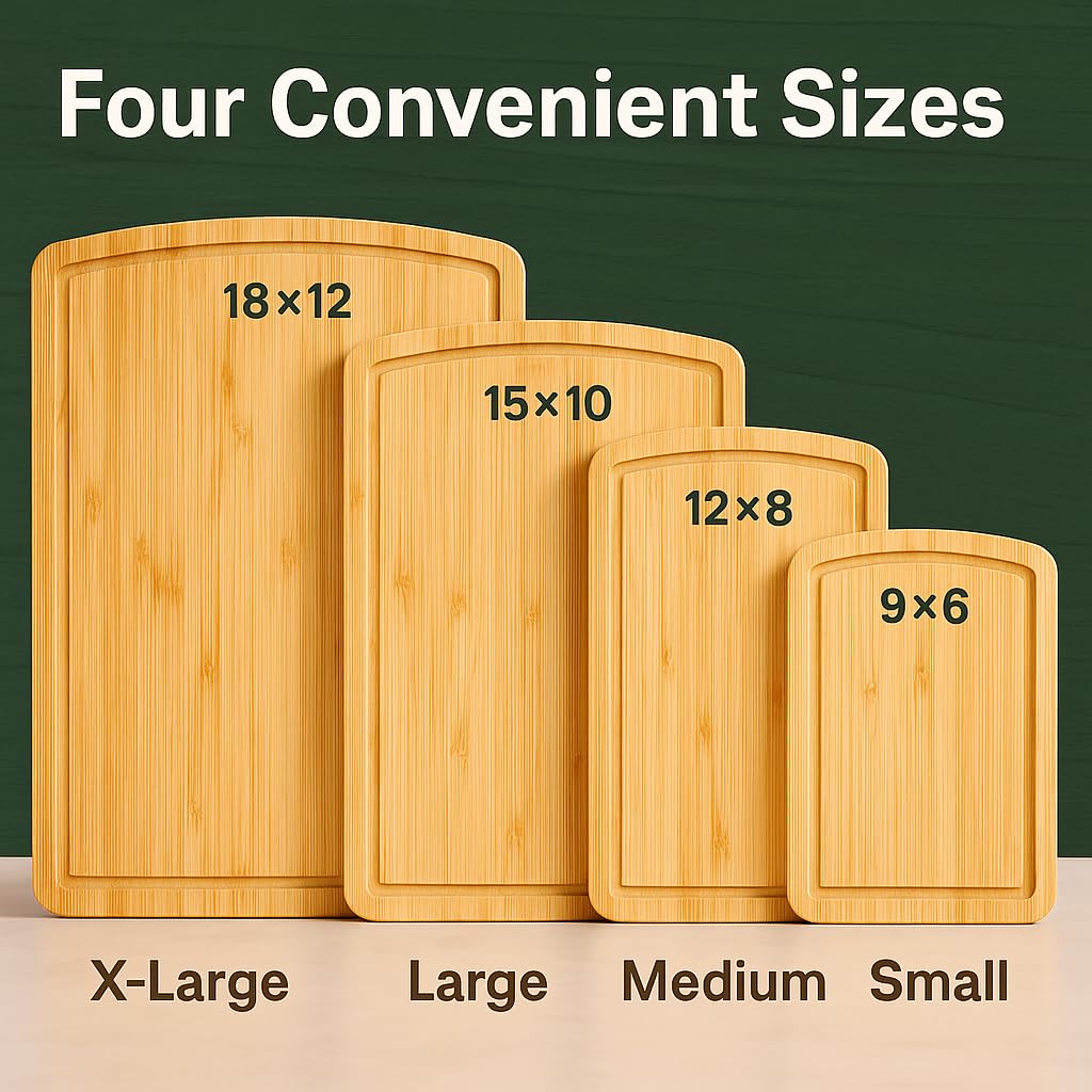 Bambüsi 9x6 board with a non-slip base for steady slicing