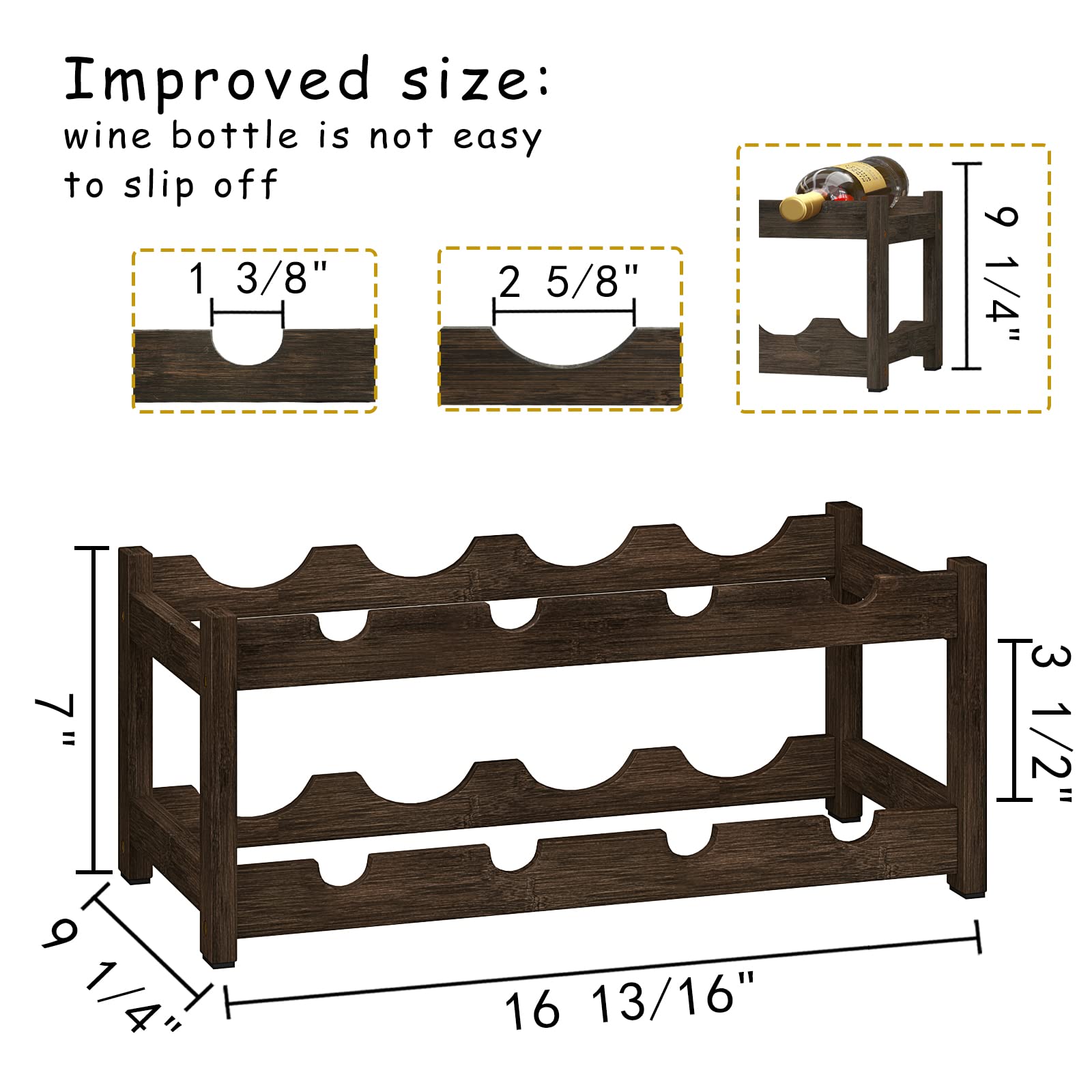 BAMEOS dimensions 16.85 by 9.25 by 7 inches for compact spaces.