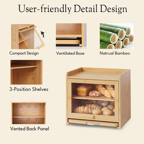 Cutting-board compatible trays with bamzc brz bread box for versatile prep