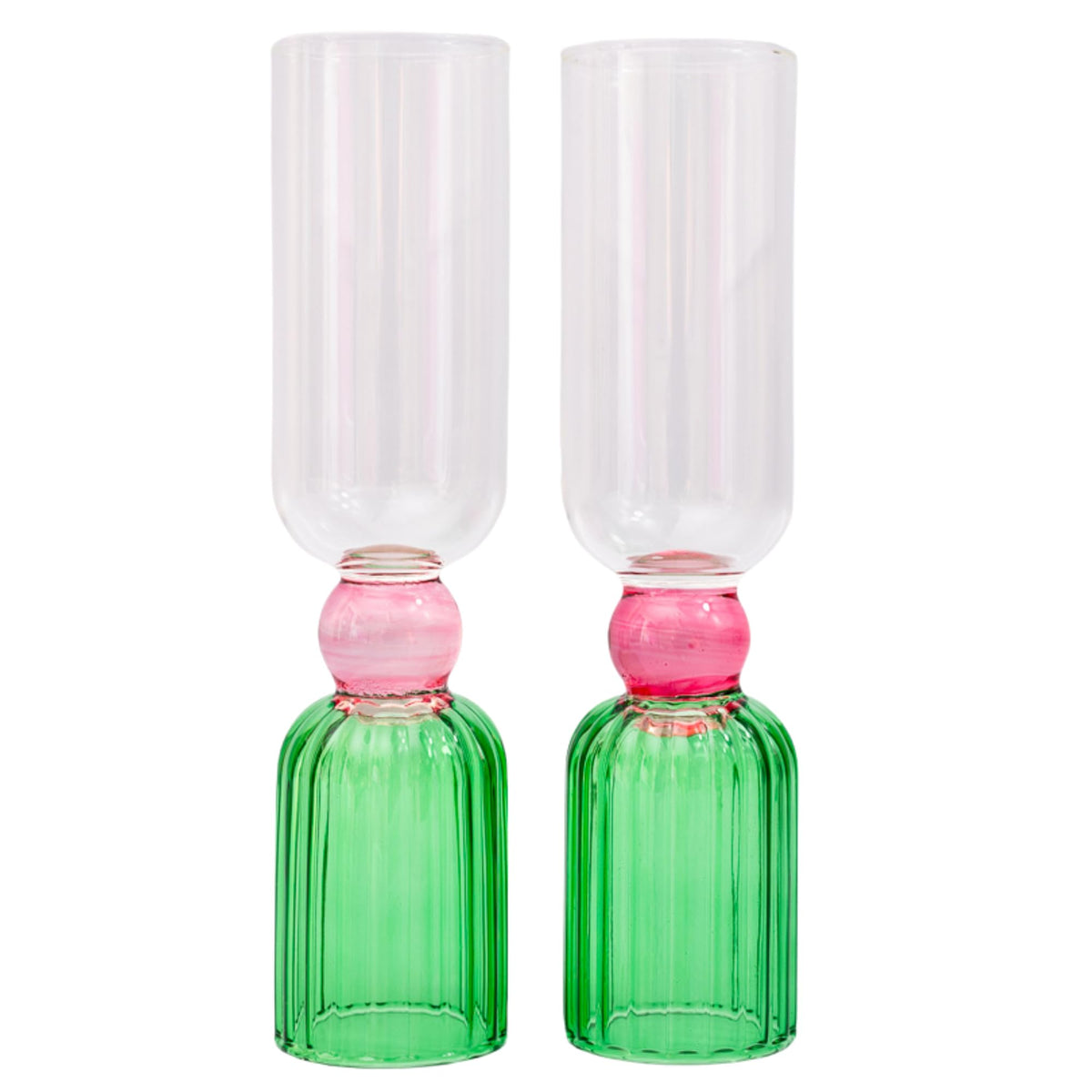 ban.do bar glass set 2 green glasses on a stylish bar cart for chic entertaining.