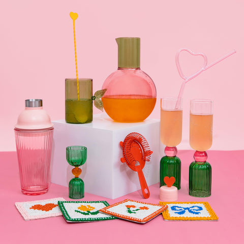 ban.do bar glass set 2 versatile for cocktails mocktails or sparkling water.