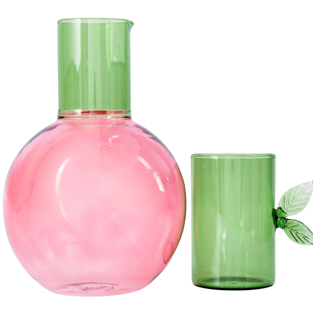 Ban.do cute cherry glass carafe with cup lid ideal for bedside hydration.