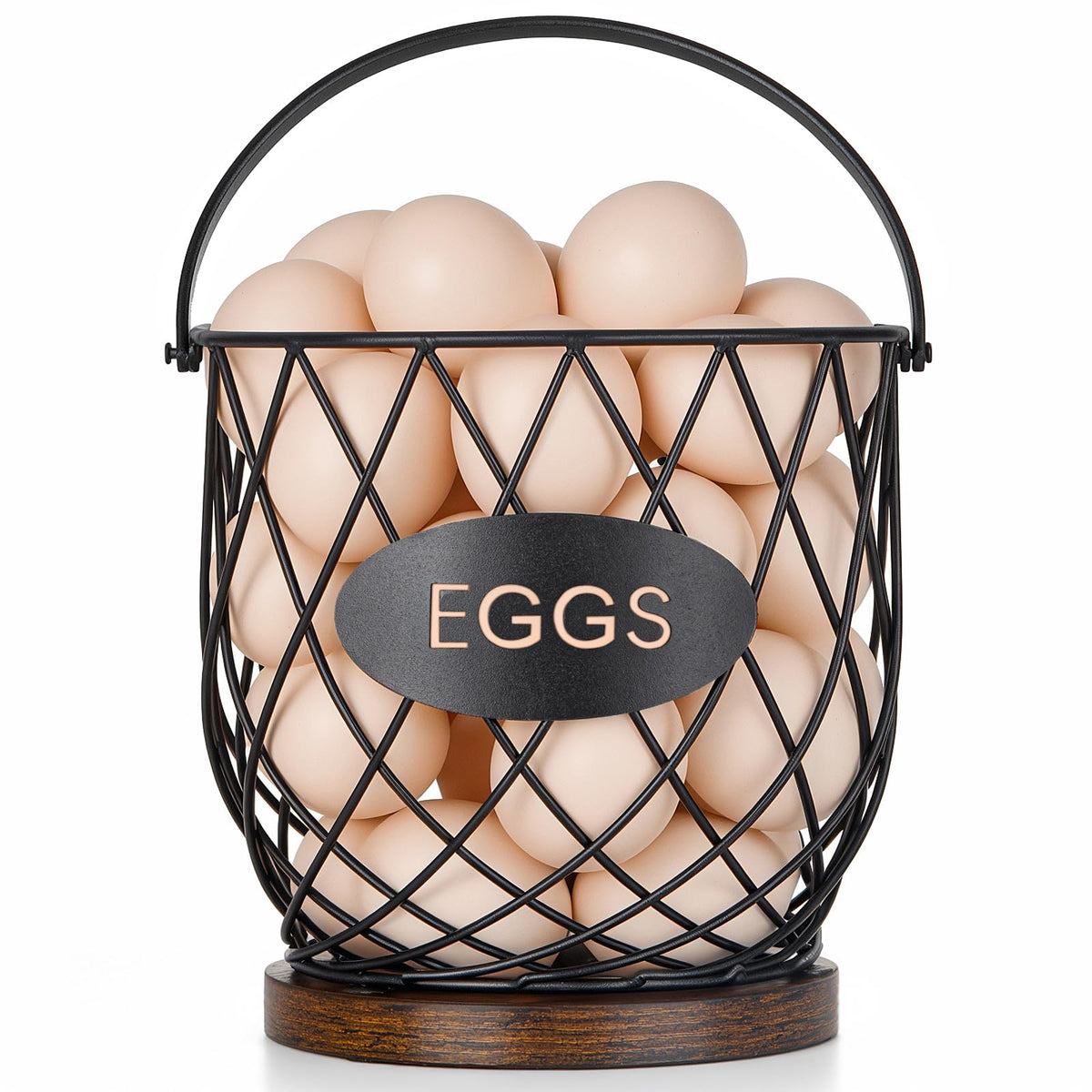 Banawey egg basket with metal handle for easy carrying and display