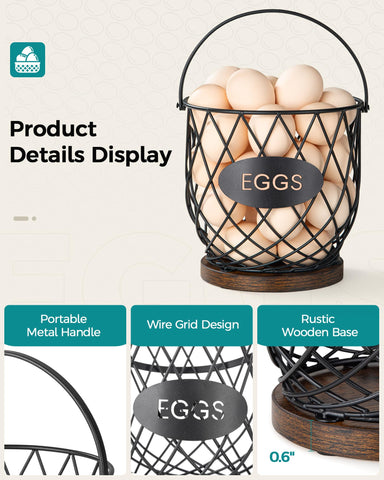 Banawey egg basket close-up showing rust-resistant coating