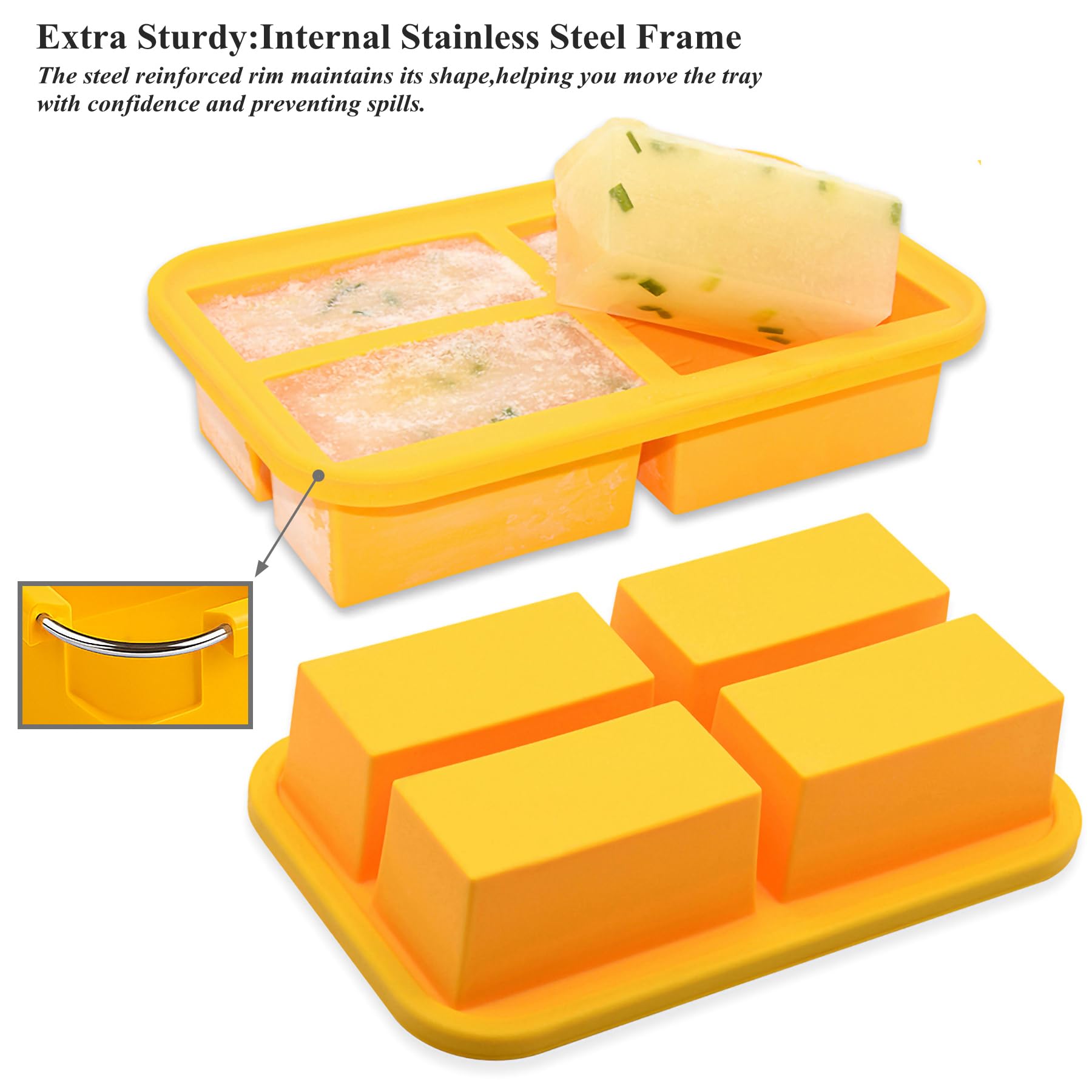 Bangp durable, food-grade silicone tray delivers long-lasting freezer storage for soups and sauces
