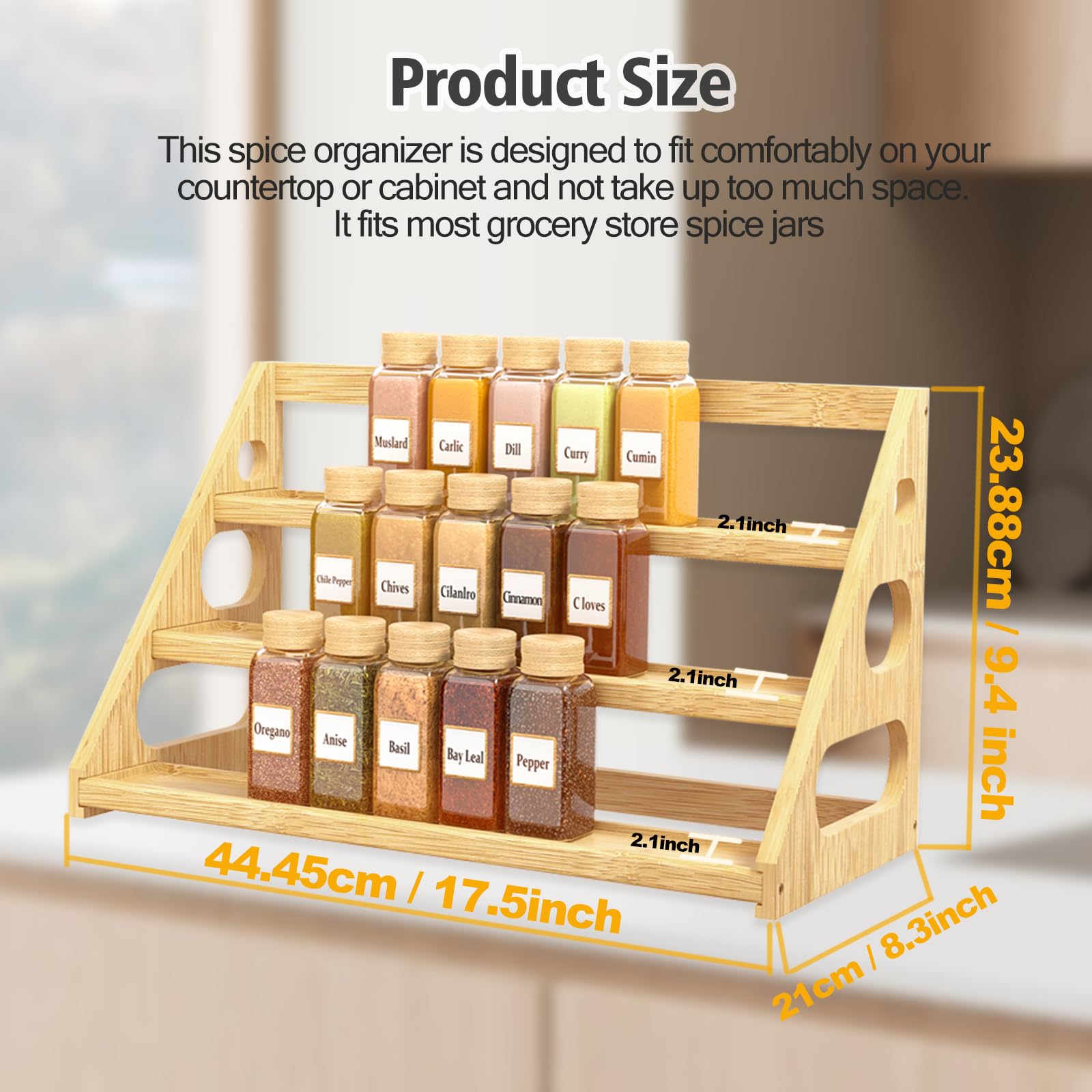 Banlilus Spice Rack provides easy access during cooking.