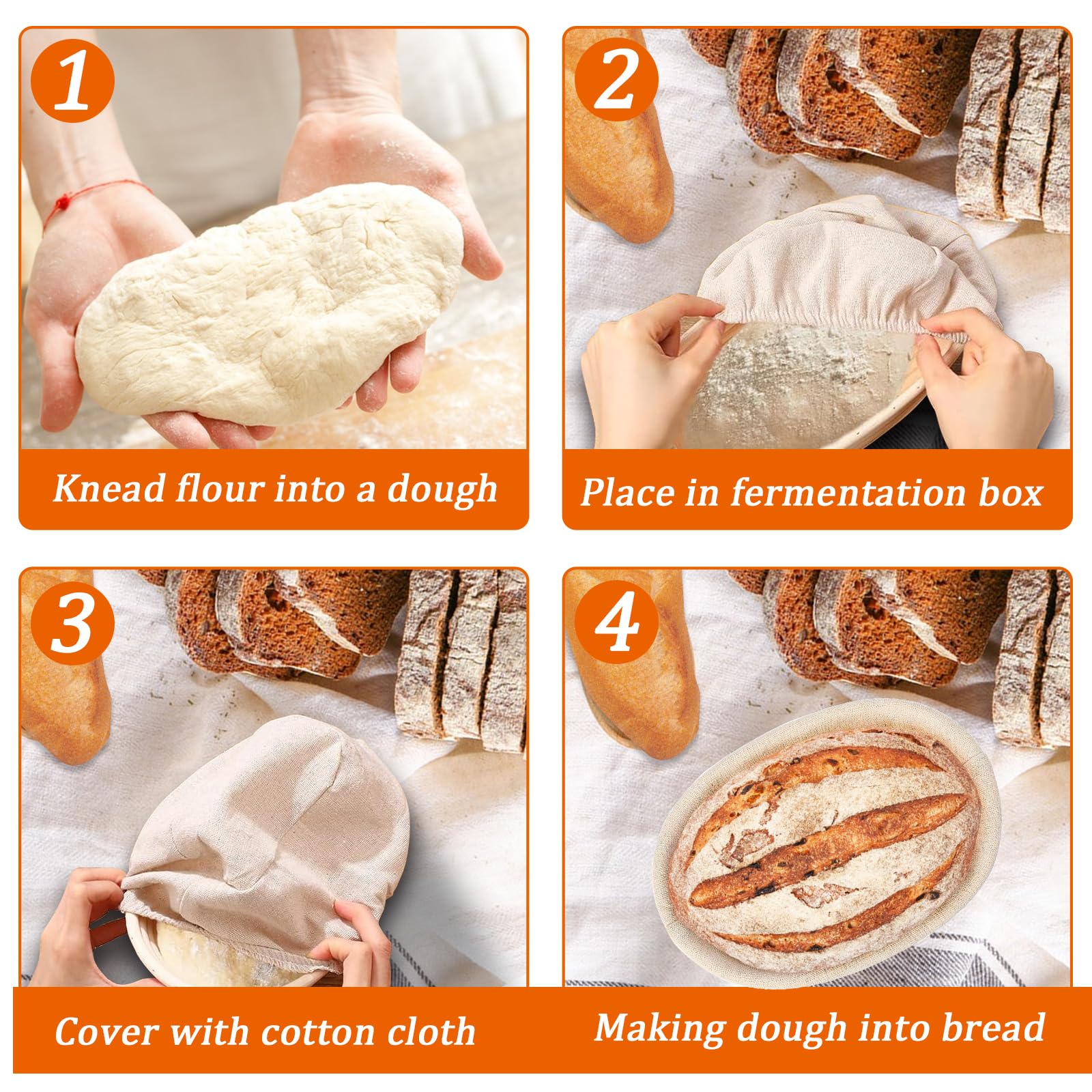 Natural rattan oval banneton for steady dough shaping.