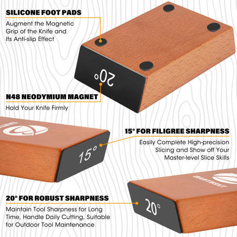 Bantbskt rolling knife sharpener kit with diamond plates for edge refinishing