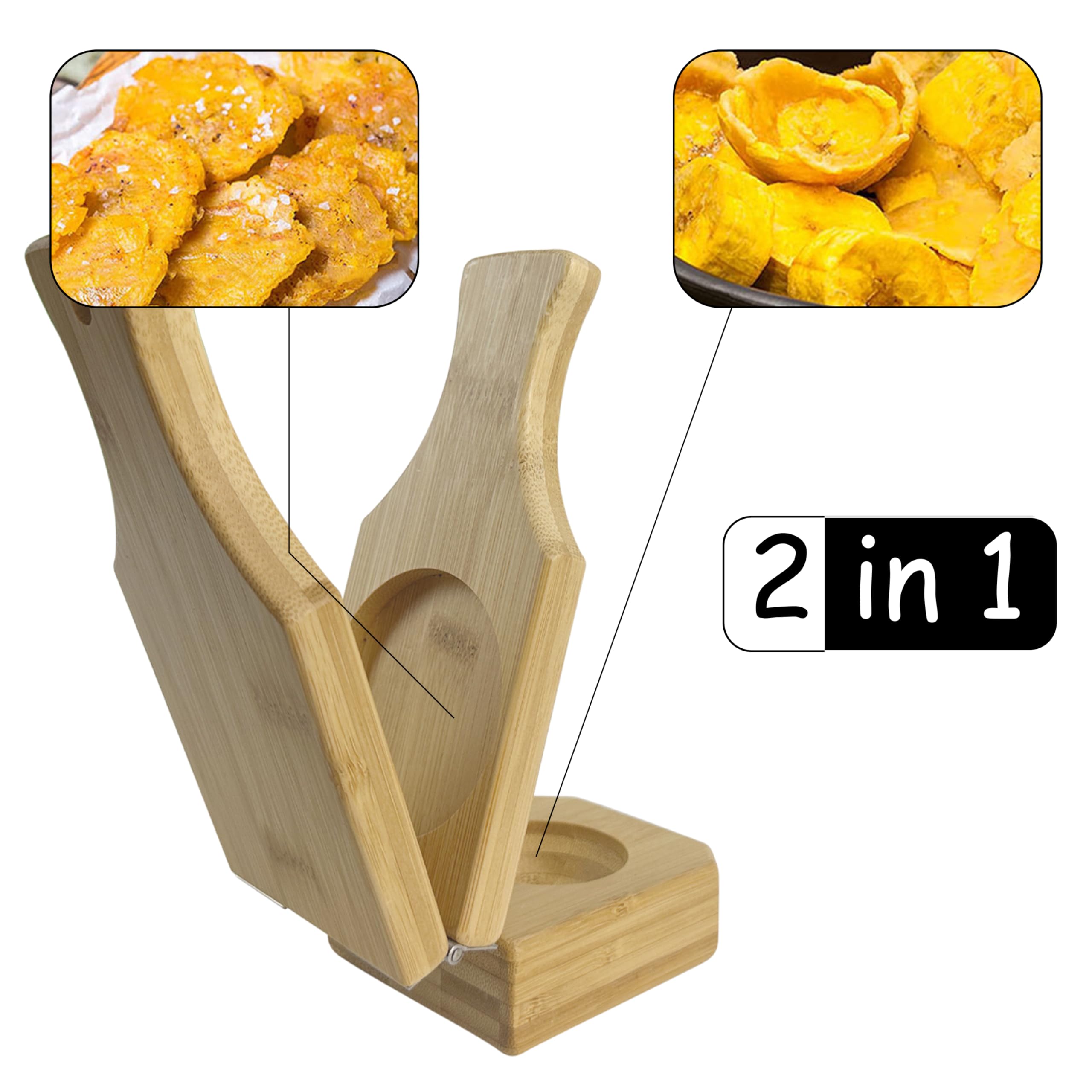 Bantlou 2-in-1 tostones and plantain cups in action shaping tasty fillings