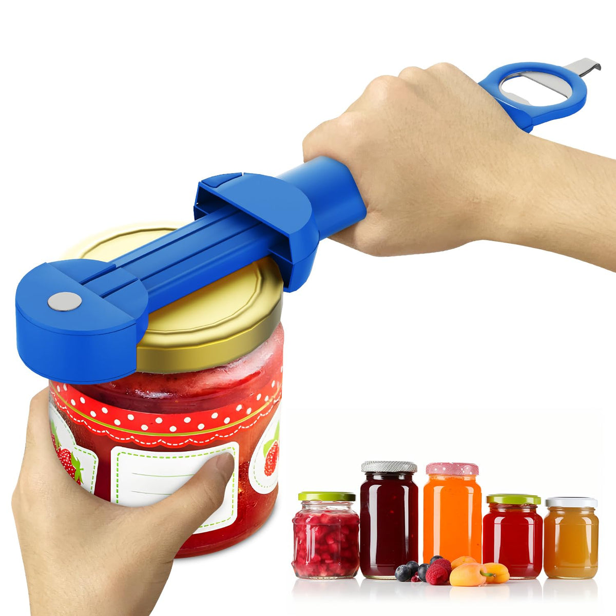 Banyaa jar opener with ergonomic handle for arthritis-friendly use.