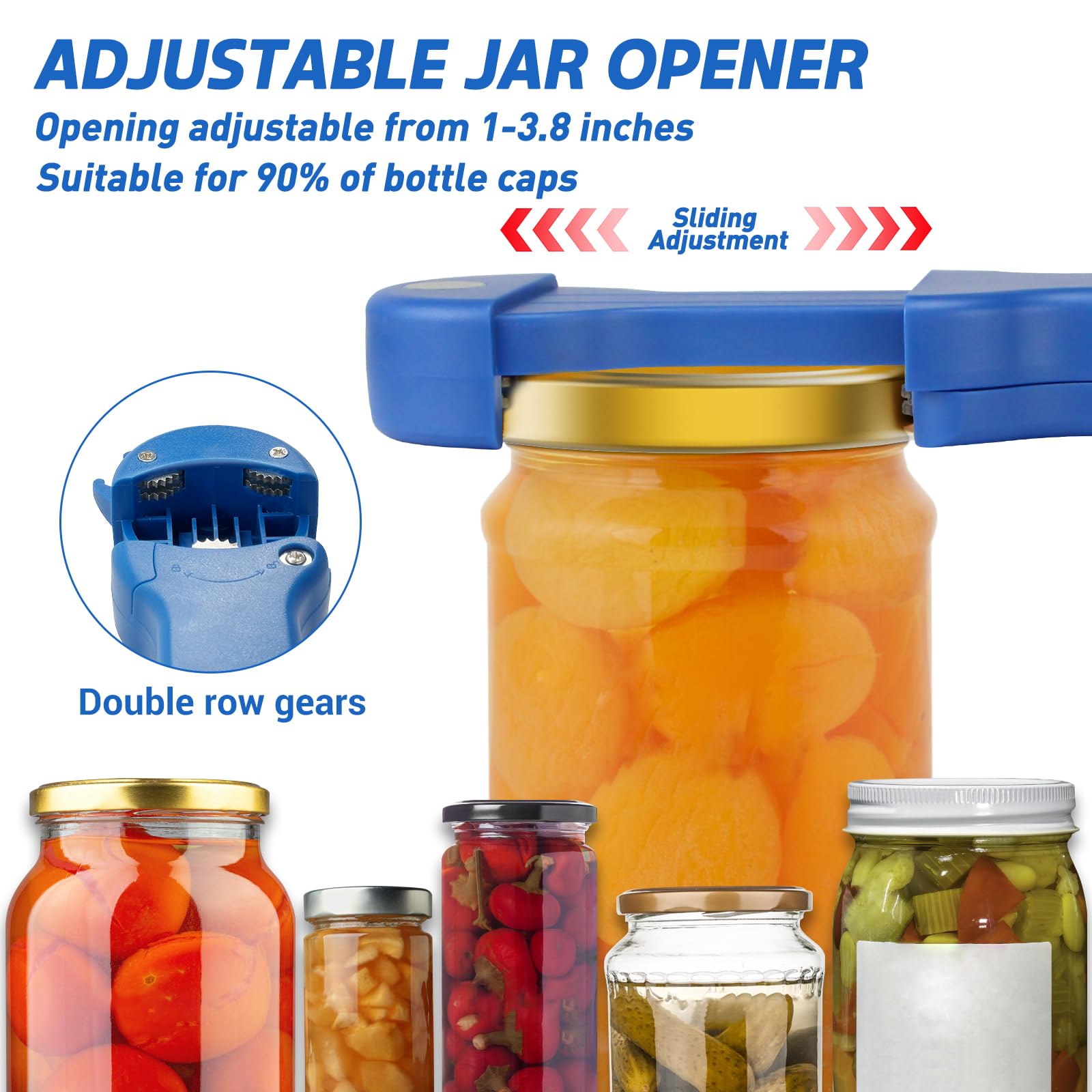 Banyaa retractable gears blue enables lid grip adjustment