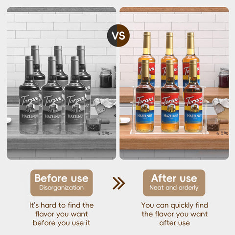 Baosia small wine rack adds stylish storage for syrups and beverages.