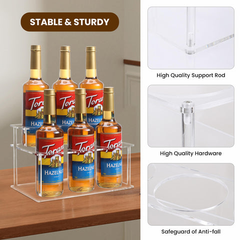 Baosia space-saving countertop organizer frees up workspace while organizing syrups.