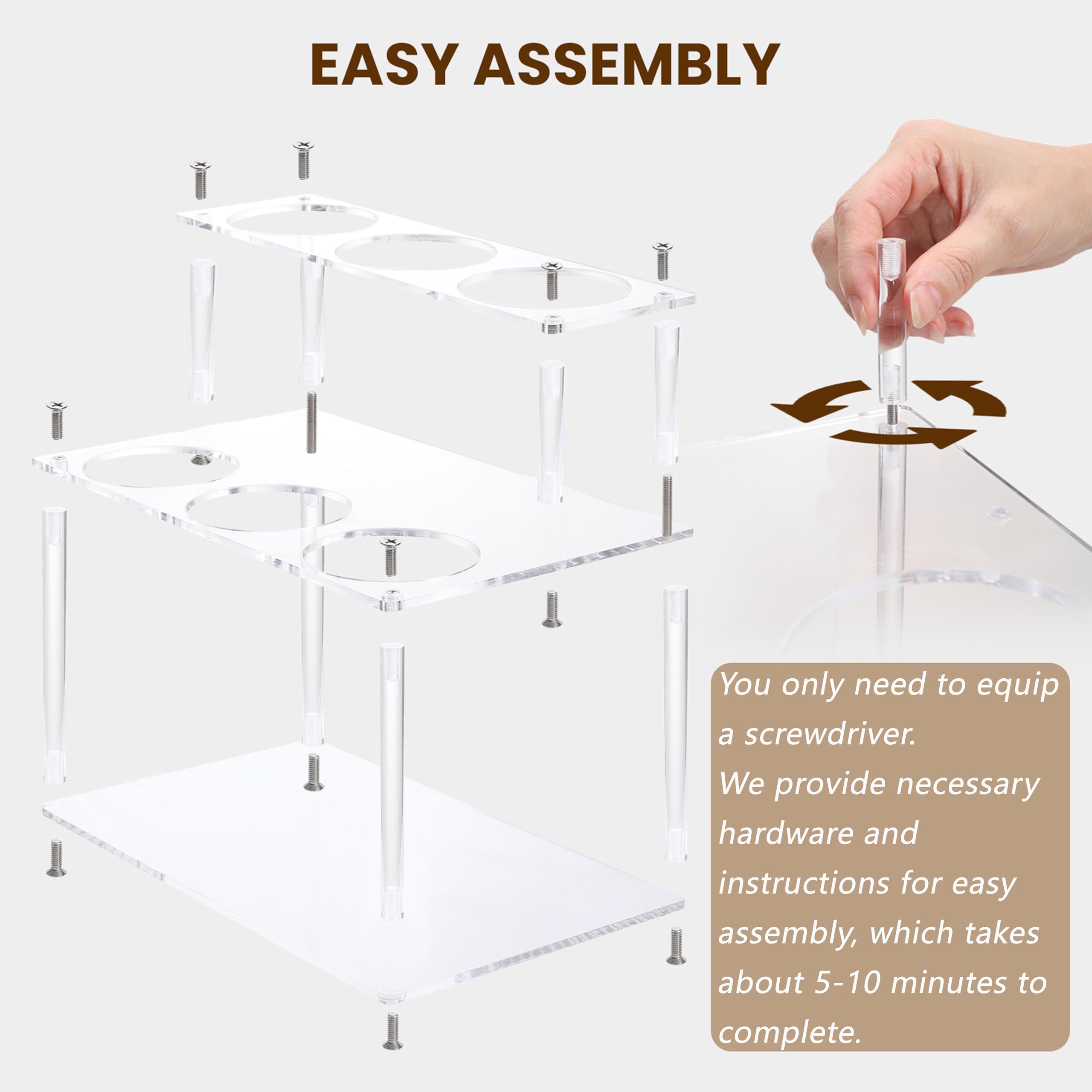 Baosia transparent acrylic display shelves showcase labels with a professional look.
