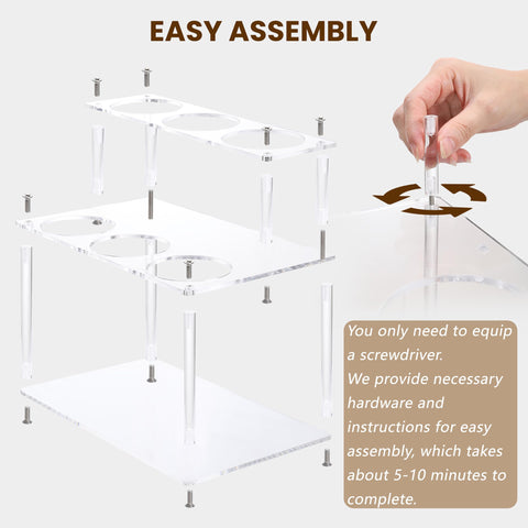 Baosia transparent acrylic display shelves showcase labels with a professional look.