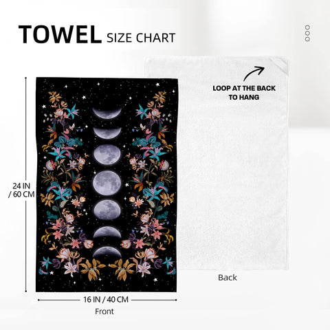 Bapcoku boho floral towels showcase lunar designs for decorative and practical use.