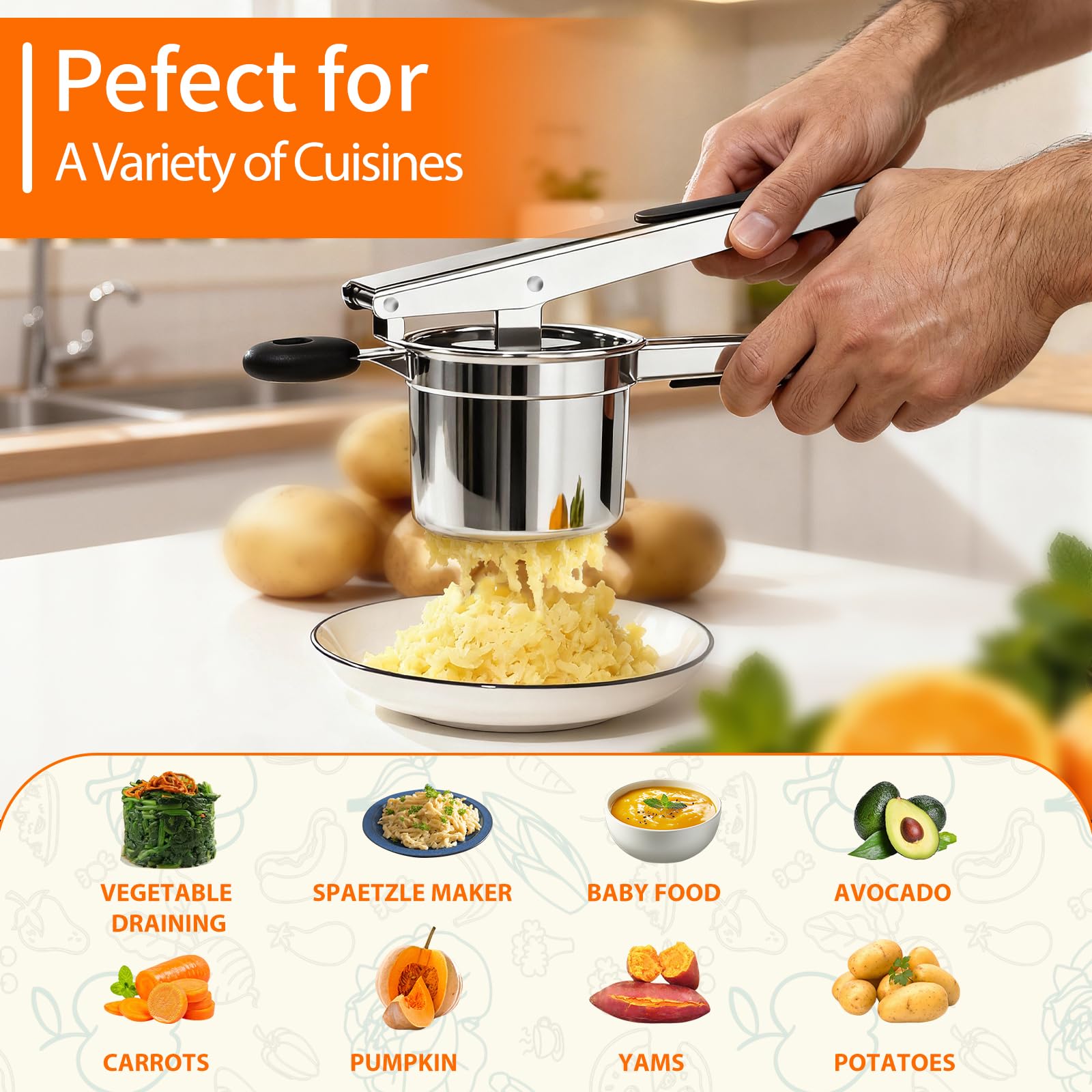 BAPOTH detachable design simplifies washing and storage after cooking.