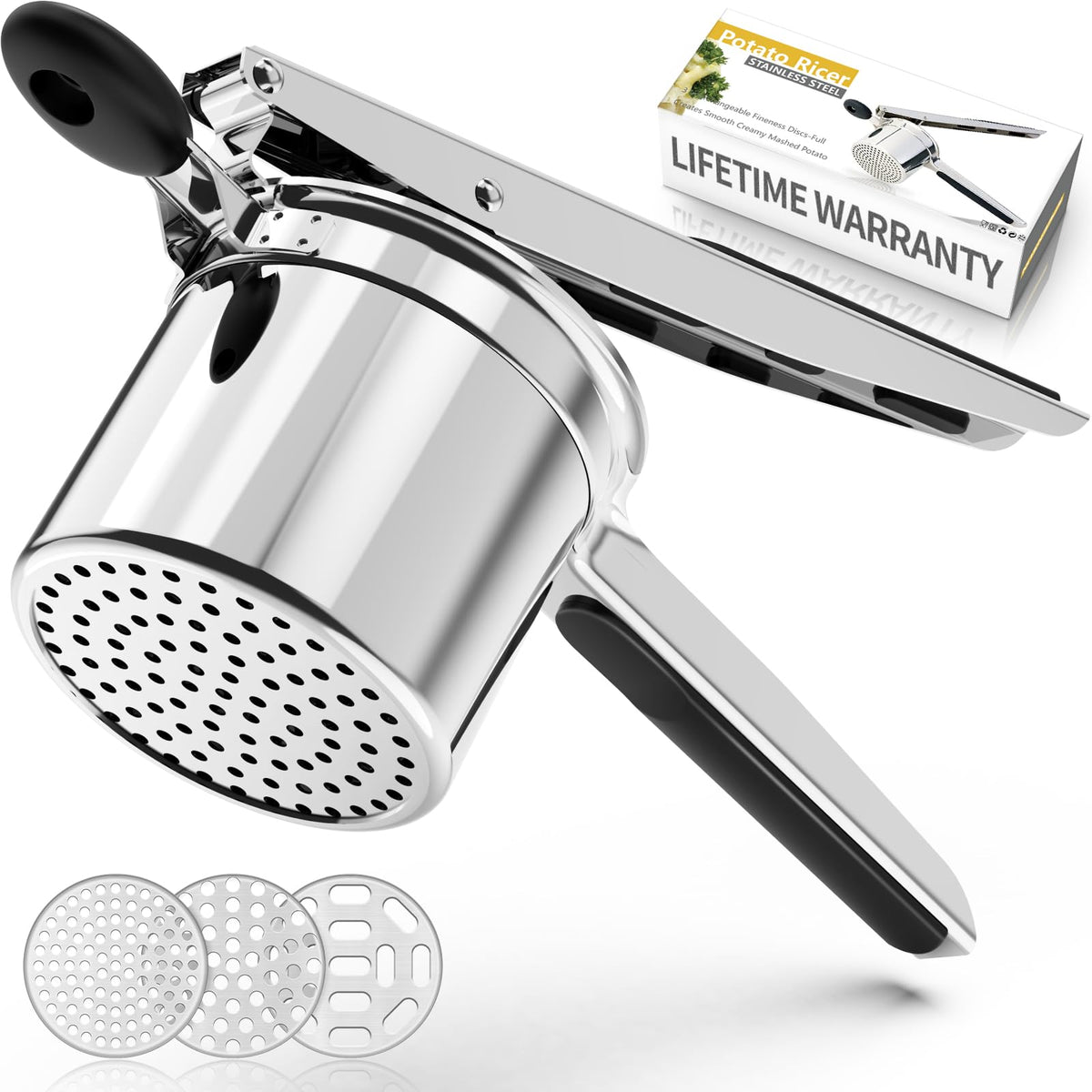 BAPOTH potato ricer with heavy-duty body for fluffy mashed potatoes.